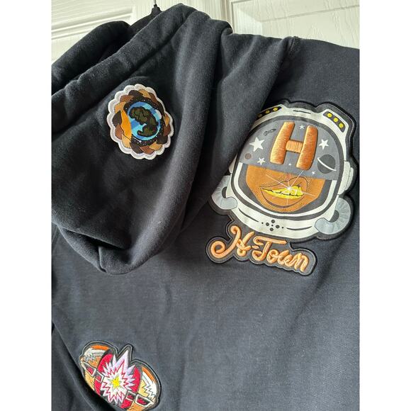 Psycho Bunny X Daddy Yankee Rare Collab Black Patchwork Sweatshirt Size XXS - Picture 6 of 12